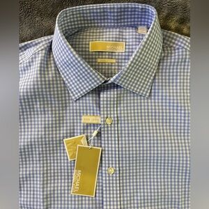 Michael Kors Light Blue Non Iron Dress Shirt 17 Neck
